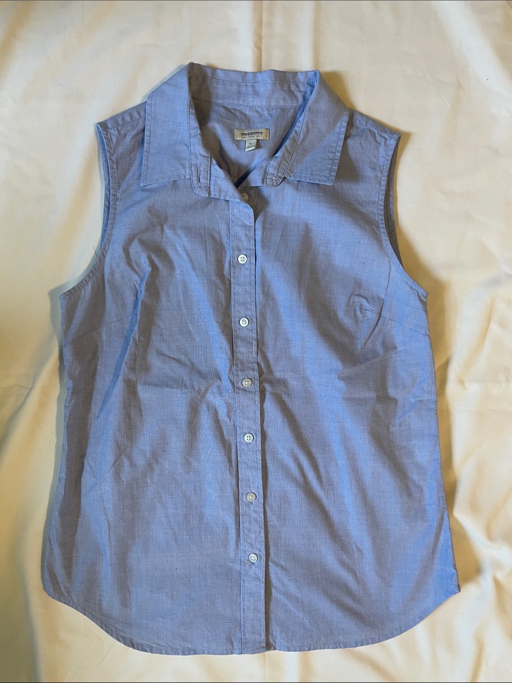 Talbots Light Blue Sleeveless Button-Down Shirt